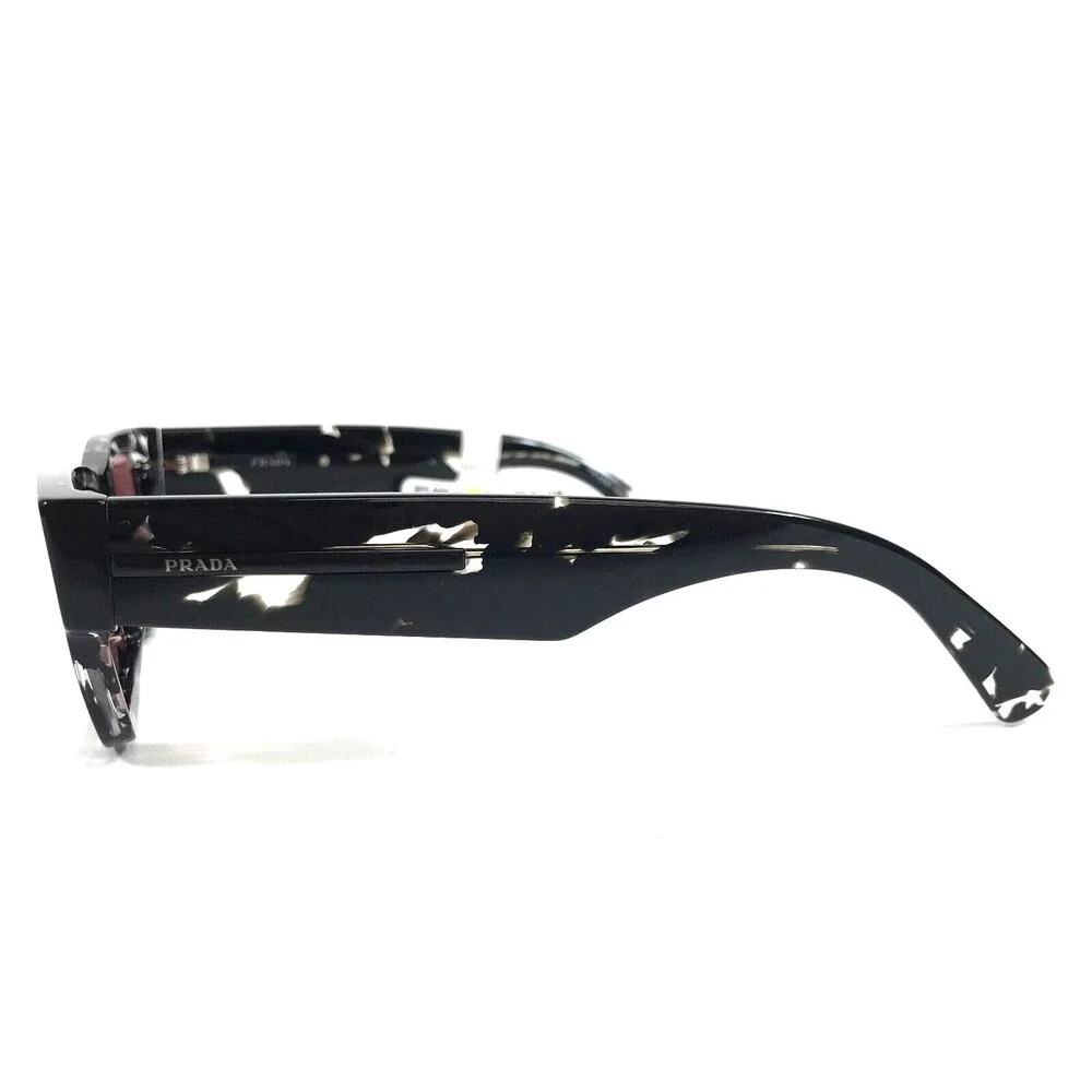 Prada Sunglasses SPRA03 15O-70C Black Clear Tortoise Frames w/ Pink Polarized